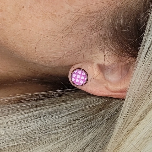 Jewelry - Polka Dot Gumdrop Stud Earrings